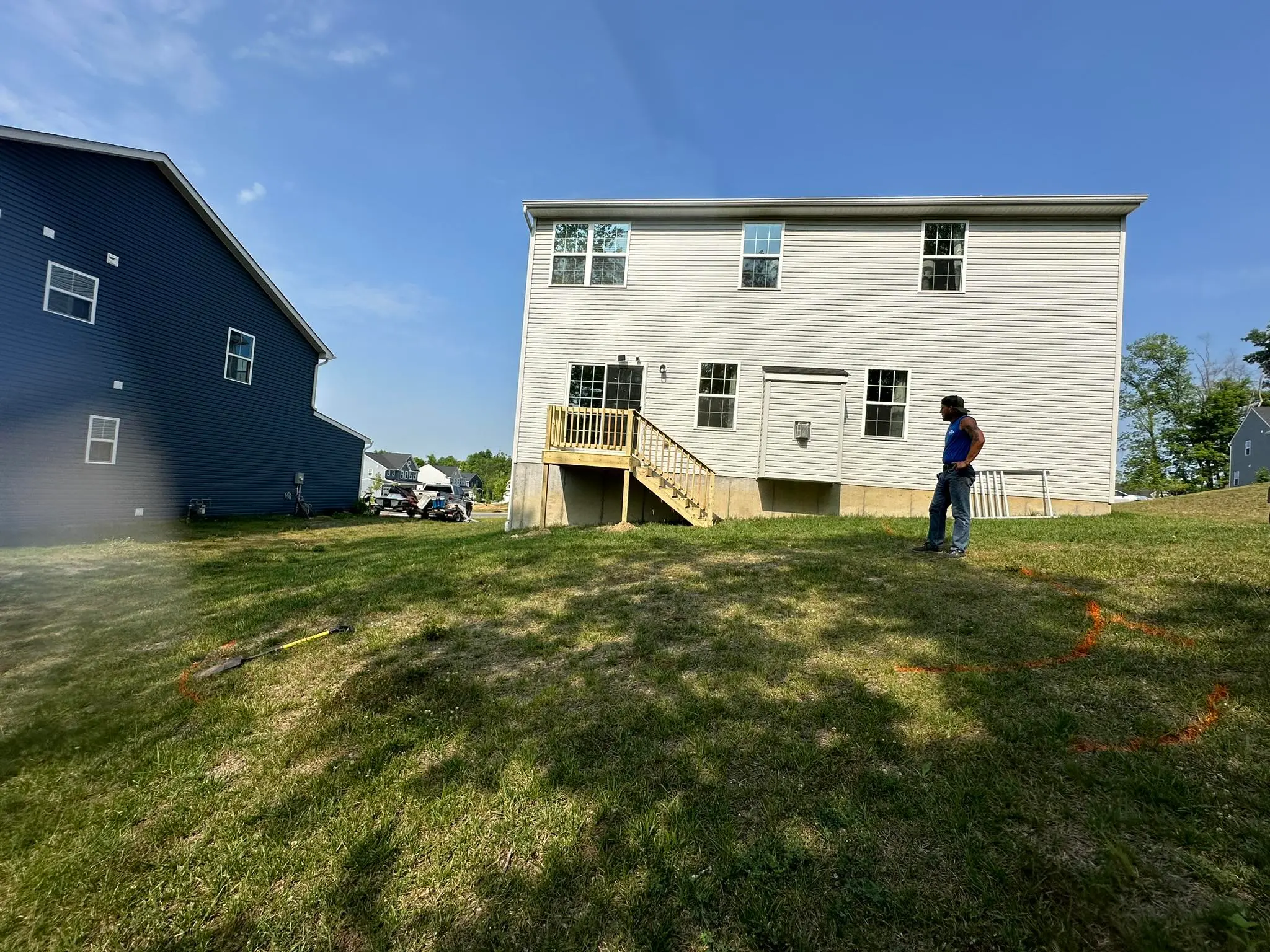 Before: old concrete and landscaping — Lebanon, OH